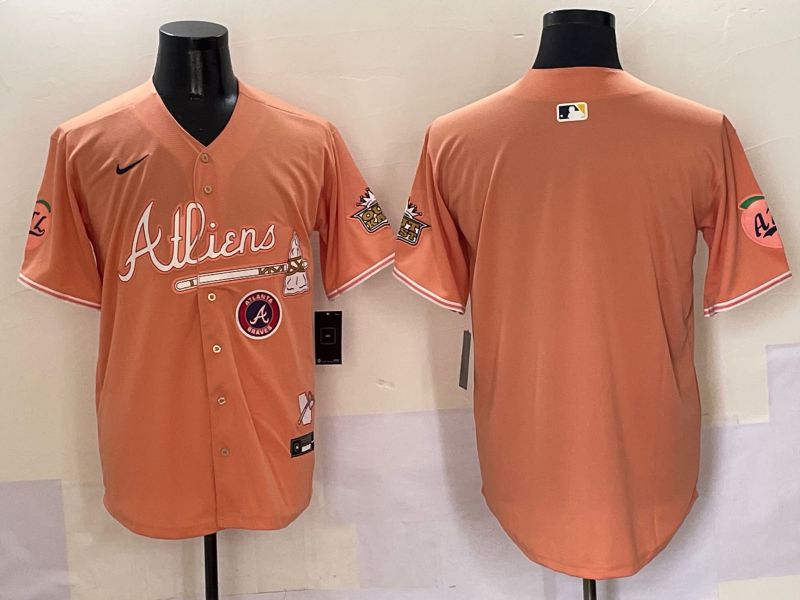Men Atlanta Braves Blank Orange Five generations Joint Name 2025 Nike MLB Jersey style 6->atlanta braves->MLB Jersey